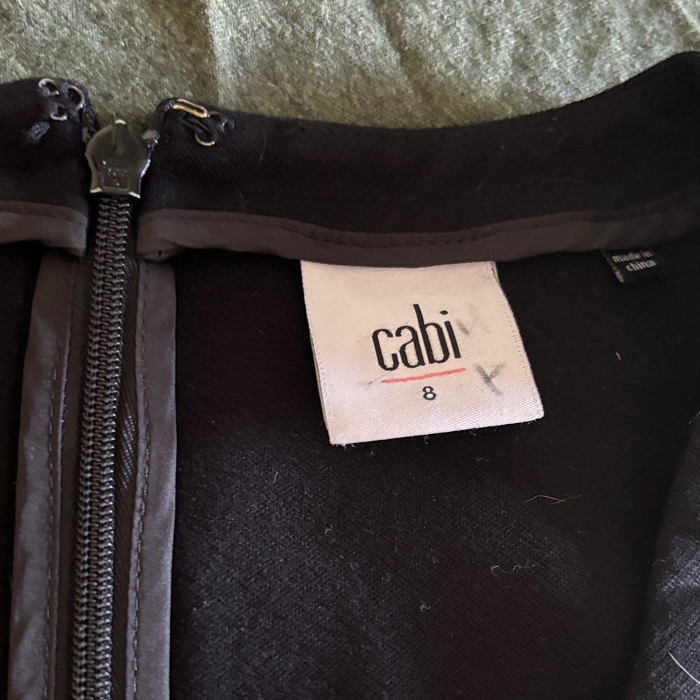 CAbi Black Dress with Front Exposed Zipper